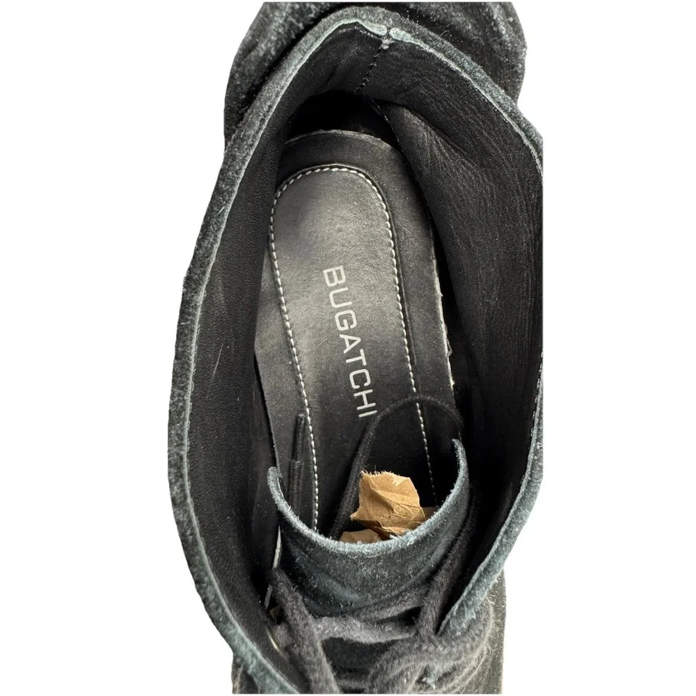 🔥BUGATCHI 🎱Black Suede Chukka Boots - Mid Top Lace Up‎ - Luxury Designer -11